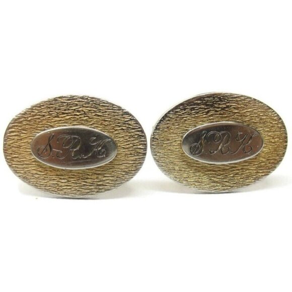 Vintage Gold 1/20 12KGF Monogrammed "SRK" Cufflinks - Picture 12 of 13